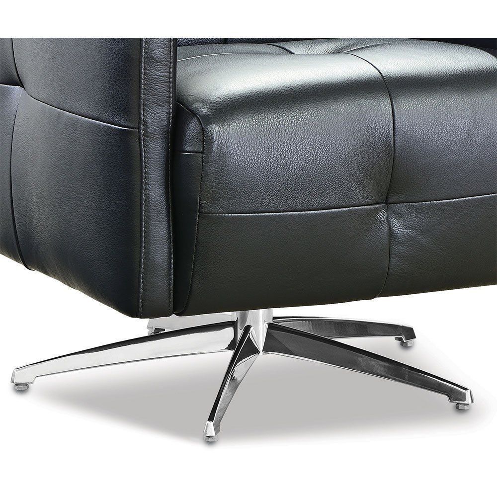Kit 2 Poltronas Decorativas Astúria Base Giratória Couro Preto G40 - Gran Belo