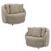 Kit 2 Poltronas Decorativas Base Fixa Galáxia com Almofadas Boucle Bege G45 - Gran Belo