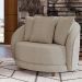 Kit 2 Poltronas Decorativas Base Fixa Galáxia com Almofadas Boucle Bege G45 - Gran Belo