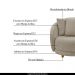 Kit 2 Poltronas Decorativas Base Fixa Galáxia com Almofadas Boucle Bege G45 - Gran Belo