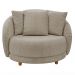 Kit 2 Poltronas Decorativas Base Fixa Galáxia com Almofadas Boucle Bege G45 - Gran Belo