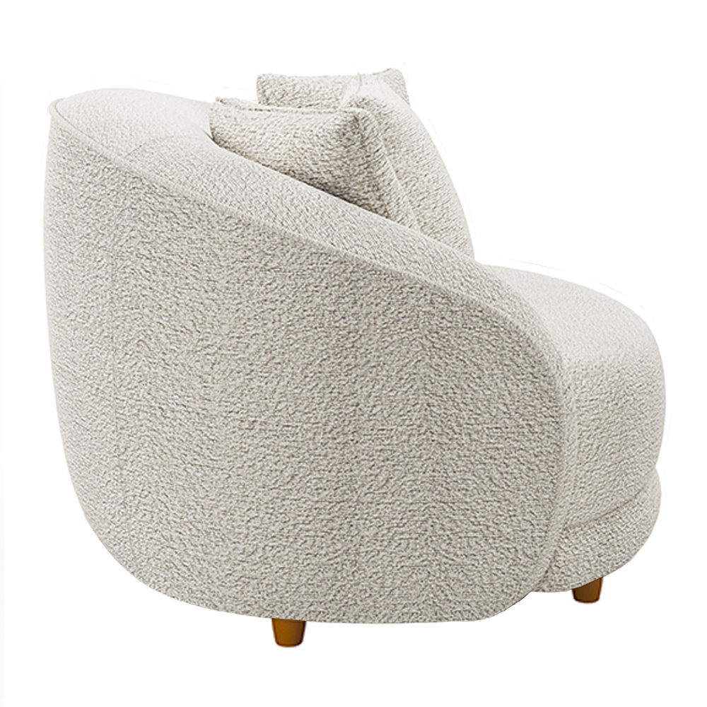 Kit 2 Poltronas Decorativas Base Fixa Galáxia com Almofadas Boucle Branco G45 - Gran Belo