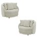 Kit 2 Poltronas Decorativas Base Fixa Galáxia com Almofadas Boucle Off White G45 - Gran Belo