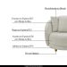 Kit 2 Poltronas Decorativas Base Fixa Galáxia com Almofadas Boucle Off White G45 - Gran Belo