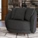 Kit 2 Poltronas Decorativas Base Fixa Galáxia com Almofadas Linho Chumbo G45 - Gran Belo