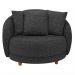 Kit 2 Poltronas Decorativas Base Fixa Galáxia com Almofadas Linho Chumbo G45 - Gran Belo
