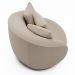 Kit 2 Poltronas Decorativas Base Fixa Galáxia com Almofadas Linho Off White G45 - Gran Belo