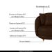 Kit 2 Poltronas Decorativas Base Fixa Galáxia com Almofadas PU Marrom G45 - Gran Belo