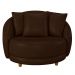 Kit 2 Poltronas Decorativas Base Fixa Galáxia com Almofadas PU Marrom G45 - Gran Belo