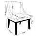 Kit 2 Poltronas Decorativas Base Fixa de Madeira Firenze Veludo Cinza/Preto G19 - Gran Belo