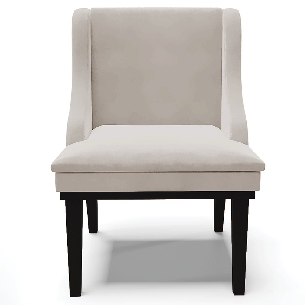 Kit 2 Poltronas Decorativas Base Fixa de Madeira Firenze Veludo Cinza/Preto G19 - Gran Belo