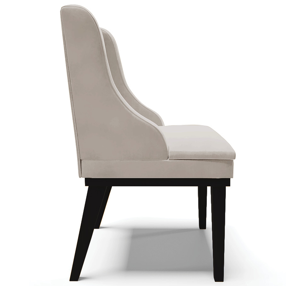 Kit 2 Poltronas Decorativas Base Fixa de Madeira Firenze Veludo Cinza/Preto G19 - Gran Belo