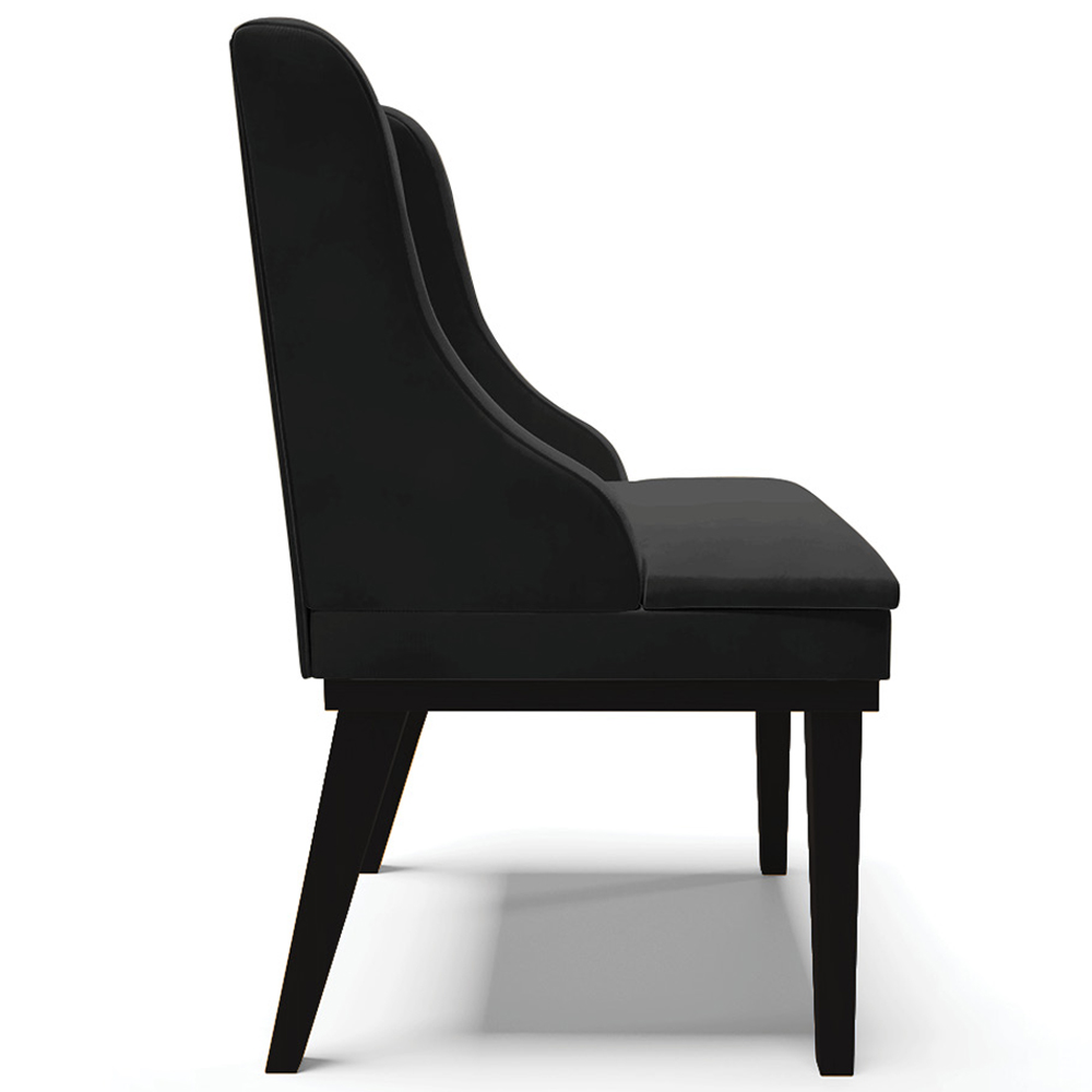 Kit 2 Poltronas Decorativas Base Fixa de Madeira Firenze Veludo Preto G19 - Gran Belo