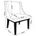Kit 2 Poltronas Decorativas Base Fixa de Madeira Firenze Veludo Preto/Castanho G19 - Gran Belo