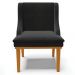 Kit 2 Poltronas Decorativas Base Fixa de Madeira Firenze Veludo Preto/Castanho G19 - Gran Belo