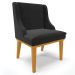 Kit 2 Poltronas Decorativas Base Fixa de Madeira Firenze Veludo Preto/Castanho G19 - Gran Belo