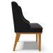 Kit 2 Poltronas Decorativas Base Fixa de Madeira Firenze Veludo Preto/Castanho G19 - Gran Belo