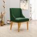 Kit 2 Poltronas Decorativas Base Fixa de Madeira Firenze Veludo Verde Esmeralda/Castanho G19 - Gran Belo
