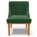 Kit 2 Poltronas Decorativas Base Fixa de Madeira Firenze Veludo Verde Esmeralda/Castanho G19 - Gran Belo