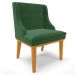 Kit 2 Poltronas Decorativas Base Fixa de Madeira Firenze Veludo Verde Esmeralda/Castanho G19 - Gran Belo