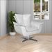 Kit 2 Poltronas Decorativas Base Giratória Cromada Charger PU Branco G19 - Gran Belo