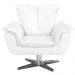 Kit 2 Poltronas Decorativas Base Giratória Cromada Charger PU Branco G19 - Gran Belo
