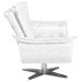 Kit 2 Poltronas Decorativas Base Giratória Cromada Charger PU Branco G19 - Gran Belo