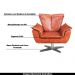 Kit 2 Poltronas Decorativas Base Giratória Cromada Charger PU Marrom G19 - Gran Belo