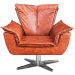 Kit 2 Poltronas Decorativas Base Giratória Cromada Charger PU Marrom G19 - Gran Belo
