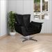 Kit 2 Poltronas Decorativas Base Giratória Cromada Charger PU Preto G19 - Gran Belo