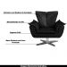 Kit 2 Poltronas Decorativas Base Giratória Cromada Charger PU Preto G19 - Gran Belo