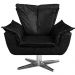 Kit 2 Poltronas Decorativas Base Giratória Cromada Charger PU Preto G19 - Gran Belo