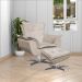 Kit 2 Poltronas Decorativas Base Giratória Cromada Charger Suede Bege G19 - Gran Belo