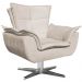 Kit 2 Poltronas Decorativas Base Giratória Cromada Charger Suede Bege G19 - Gran Belo