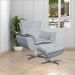 Kit 2 Poltronas Decorativas Base Giratória Cromada Charger Suede Cinza G19 - Gran Belo