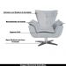 Kit 2 Poltronas Decorativas Base Giratória Cromada Charger Suede Cinza G19 - Gran Belo