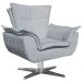 Kit 2 Poltronas Decorativas Base Giratória Cromada Charger Suede Cinza G19 - Gran Belo