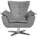 Kit 2 Poltronas Decorativas Base Giratória Cromada Charger Suede Grafite G19 - Gran Belo