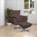 Kit 2 Poltronas Decorativas Base Giratória Cromada Charger Suede Marrom G19 - Gran Belo