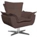 Kit 2 Poltronas Decorativas Base Giratória Cromada Charger Suede Marrom G19 - Gran Belo