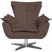 Kit 2 Poltronas Decorativas Base Giratória Cromada Charger Suede Marrom G19 - Gran Belo