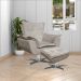 Kit 2 Poltronas Decorativas Base Giratória Cromada Charger Suede Nude G19 - Gran Belo