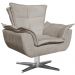 Kit 2 Poltronas Decorativas Base Giratória Cromada Charger Suede Nude G19 - Gran Belo