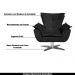 Kit 2 Poltronas Decorativas Base Giratória Cromada Charger Suede Preto G19 - Gran Belo