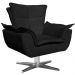 Kit 2 Poltronas Decorativas Base Giratória Cromada Charger Suede Preto G19 - Gran Belo