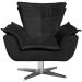 Kit 2 Poltronas Decorativas Base Giratória Cromada Charger Suede Preto G19 - Gran Belo