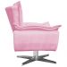 Kit 2 Poltronas Decorativas Base Giratória Cromada Charger Suede Rosa G19 - Gran Belo