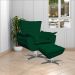 Kit 2 Poltronas Decorativas Base Giratória Cromada Charger Suede Verde G19 - Gran Belo