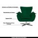 Kit 2 Poltronas Decorativas Base Giratória Cromada Charger Suede Verde G19 - Gran Belo