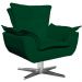 Kit 2 Poltronas Decorativas Base Giratória Cromada Charger Suede Verde G19 - Gran Belo